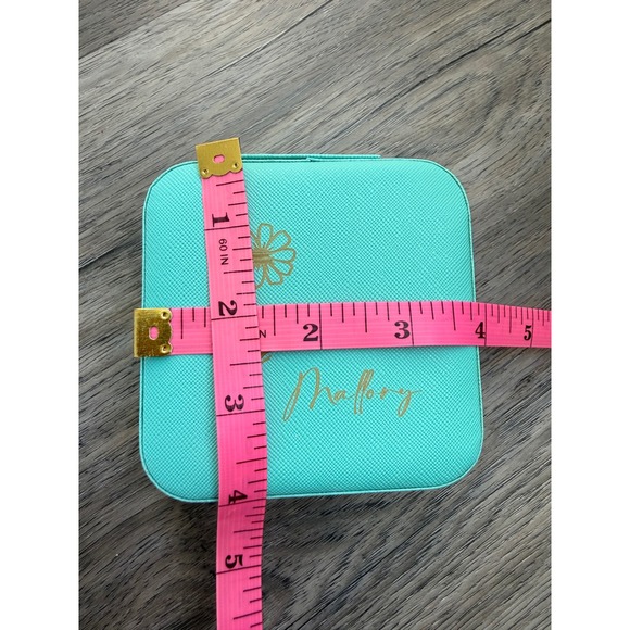 Mallory Travel Jewelry Case – Turquoise Compact Organizer w/ Ring Slots - Picture 8 of 9